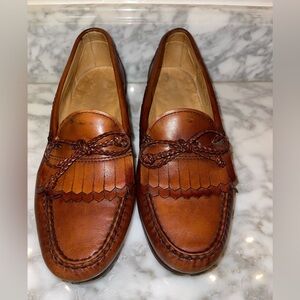 Allen Edmunds Shoes Mens Sz 9 Woodstock Brown Leather Kilte Tasseled Loafers